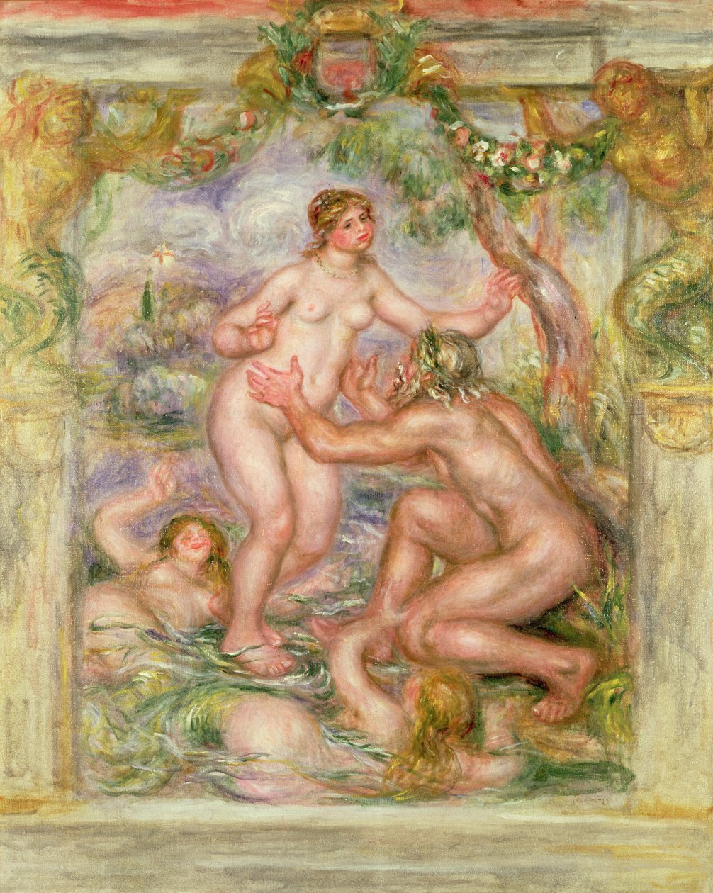 Saone flyter inn i Arms of the Rhone, 1915 av Pierre Auguste Renoir