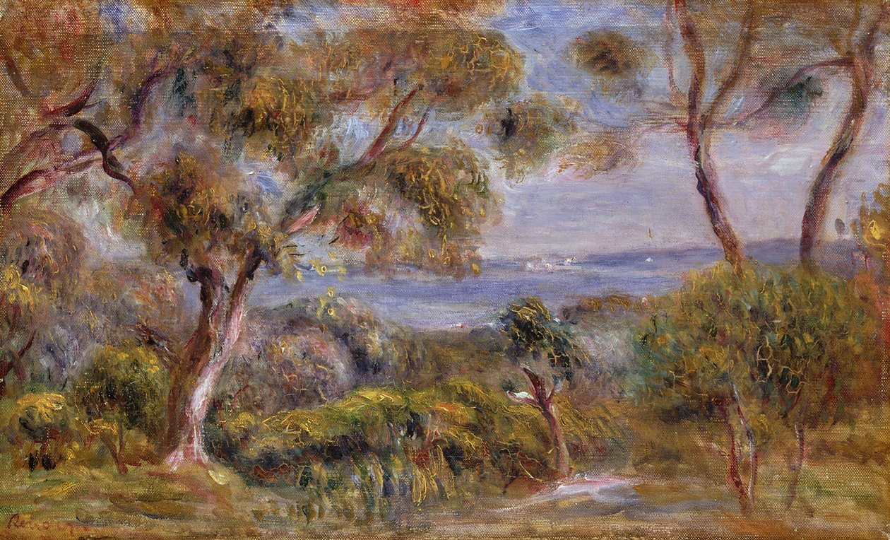 Havet ved Cagnes, ca. 1910 av Pierre Auguste Renoir