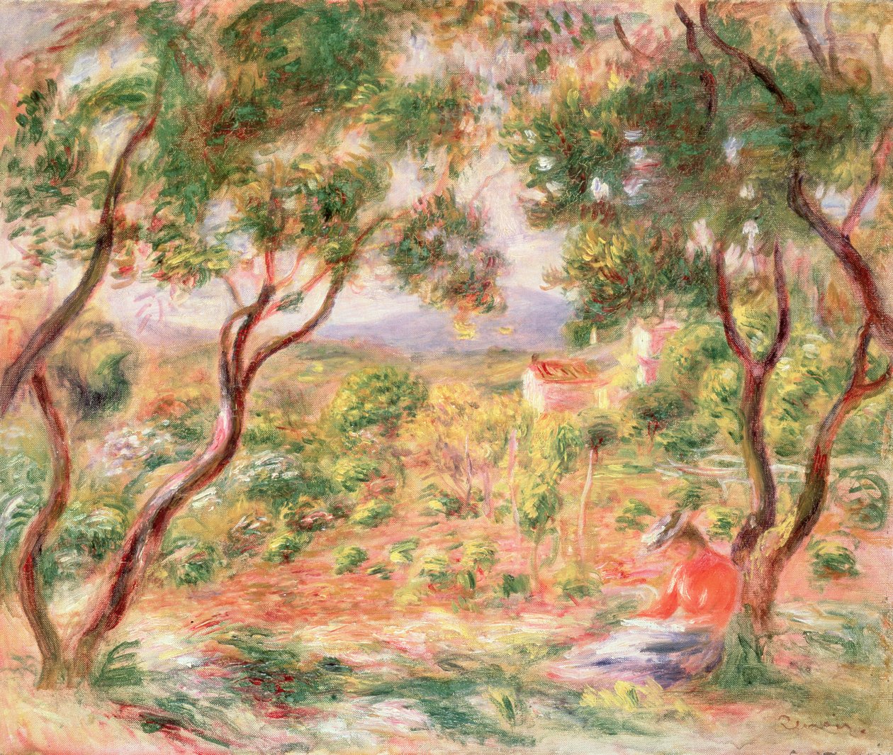The Vines at Cagnes, 1906 av Pierre Auguste Renoir