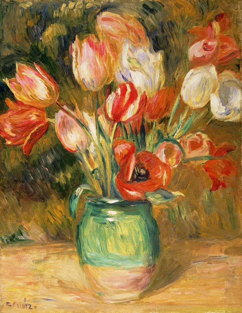 Tulipaner i vase av Pierre Auguste Renoir