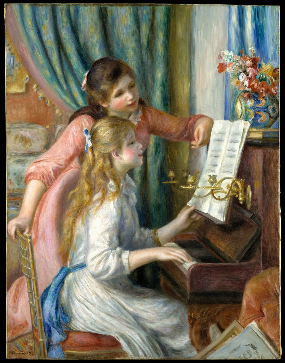 To unge jenter ved pianoet av Pierre Auguste Renoir