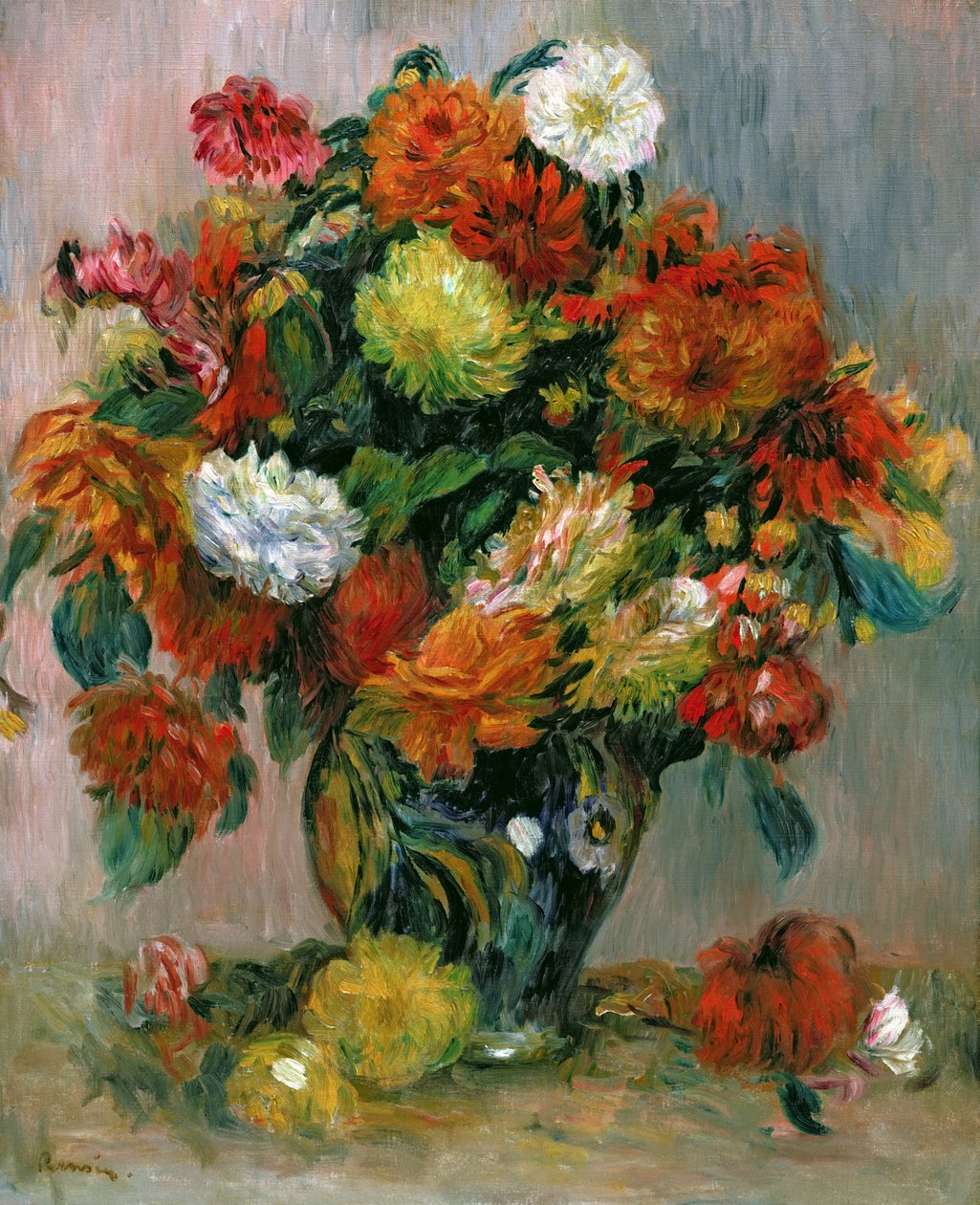 Vase med blomster, ca. 1884 av Pierre Auguste Renoir