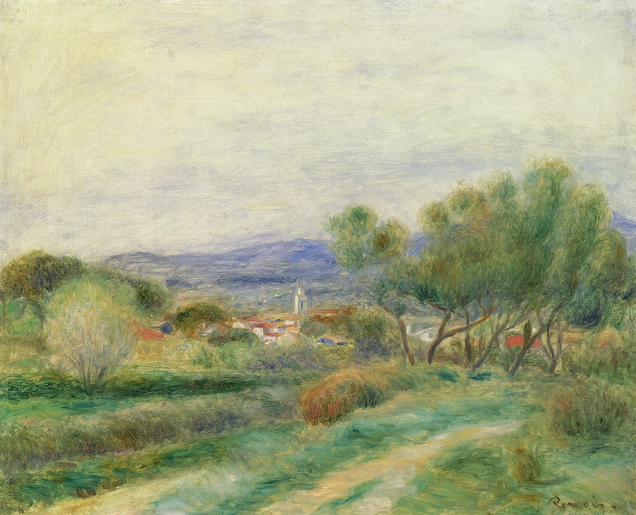Utsikt over La Seyne, Provence, ca. 1890 av Pierre Auguste Renoir