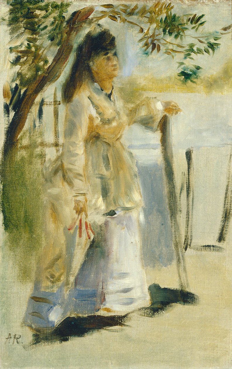 Kvinne ved et gjerde, 1866 av Pierre Auguste Renoir