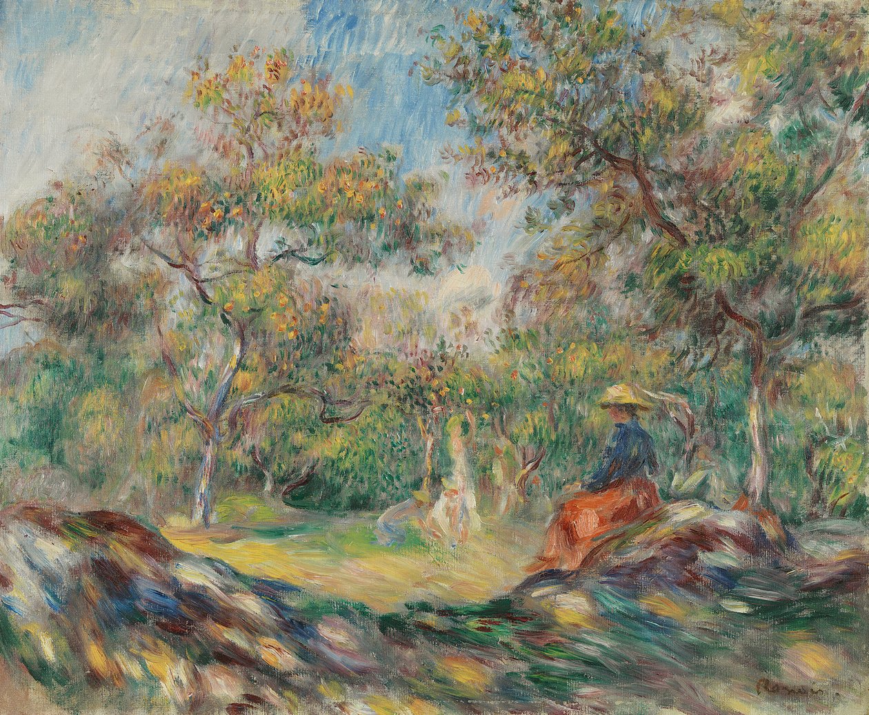 Kvinne i et landskap av Pierre Auguste Renoir
