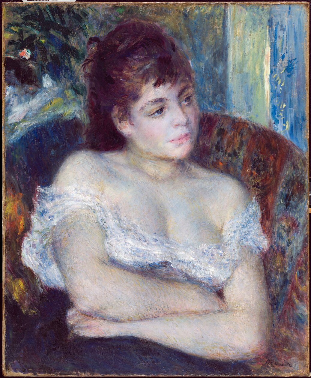 Kvinne i en lenestol, 1874 av Pierre Auguste Renoir