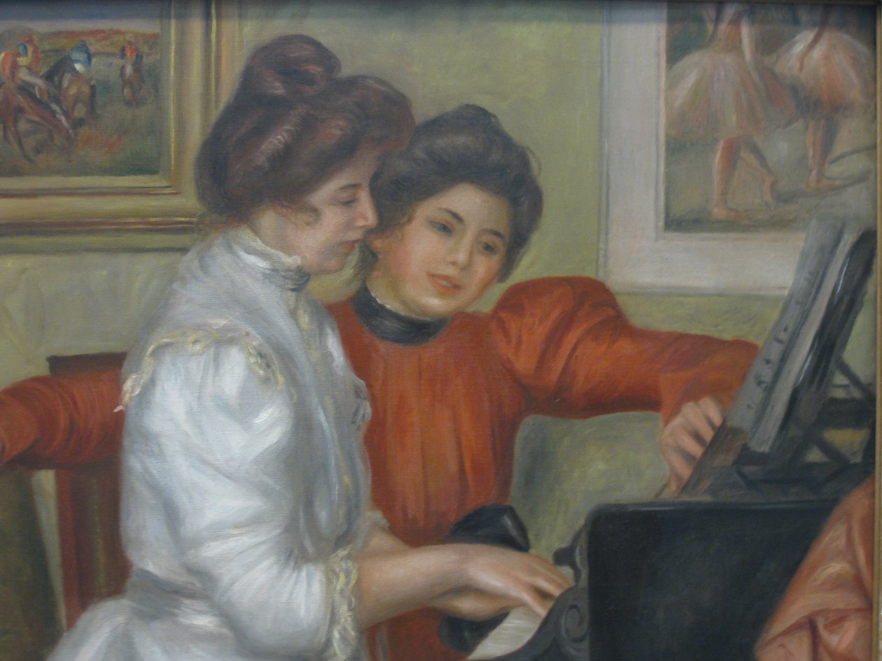 Yvonne og Christine Lerolle på pianoet av Pierre Auguste Renoir