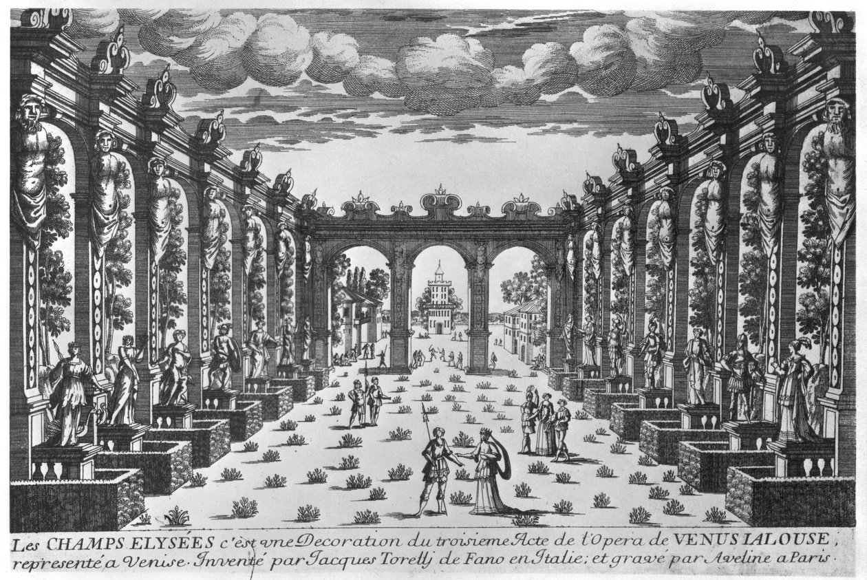 Scenedesign av Giacomo Torelli (1608-78) for operaen 