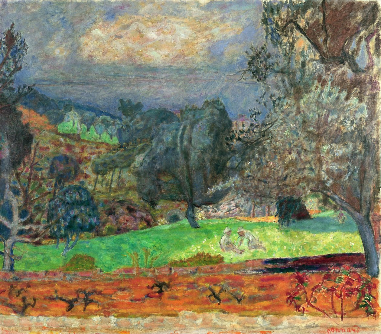 Landskap med solnedgang, 1927 av Pierre Bonnard