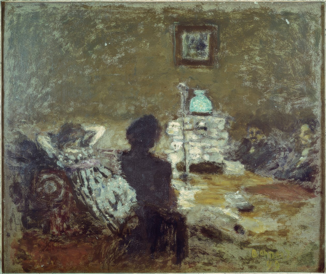 Under lampen, Szene innenfra av Pierre Bonnard