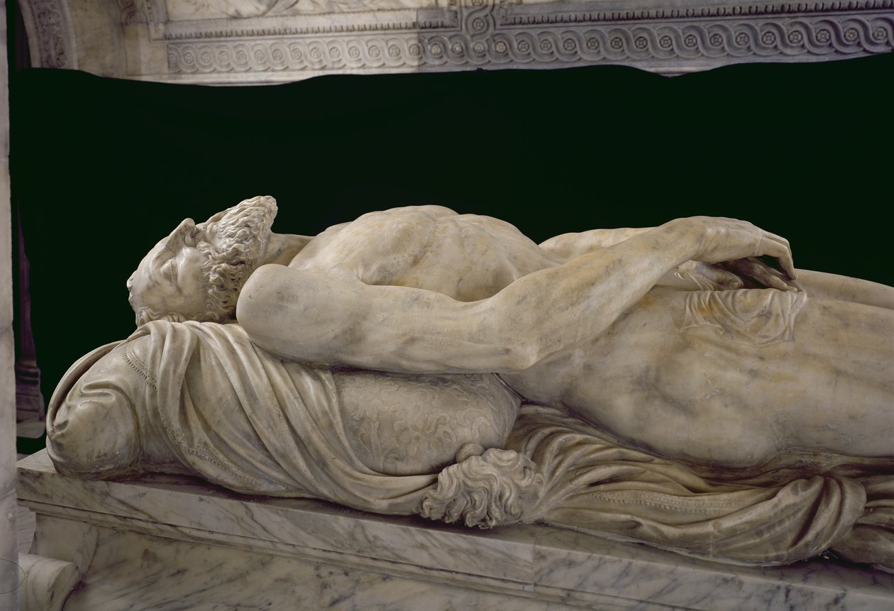 Skulptur av Francois I (1494-1547) fra graven til Francois I og Claude de France (marmor) av Pierre Bontemps