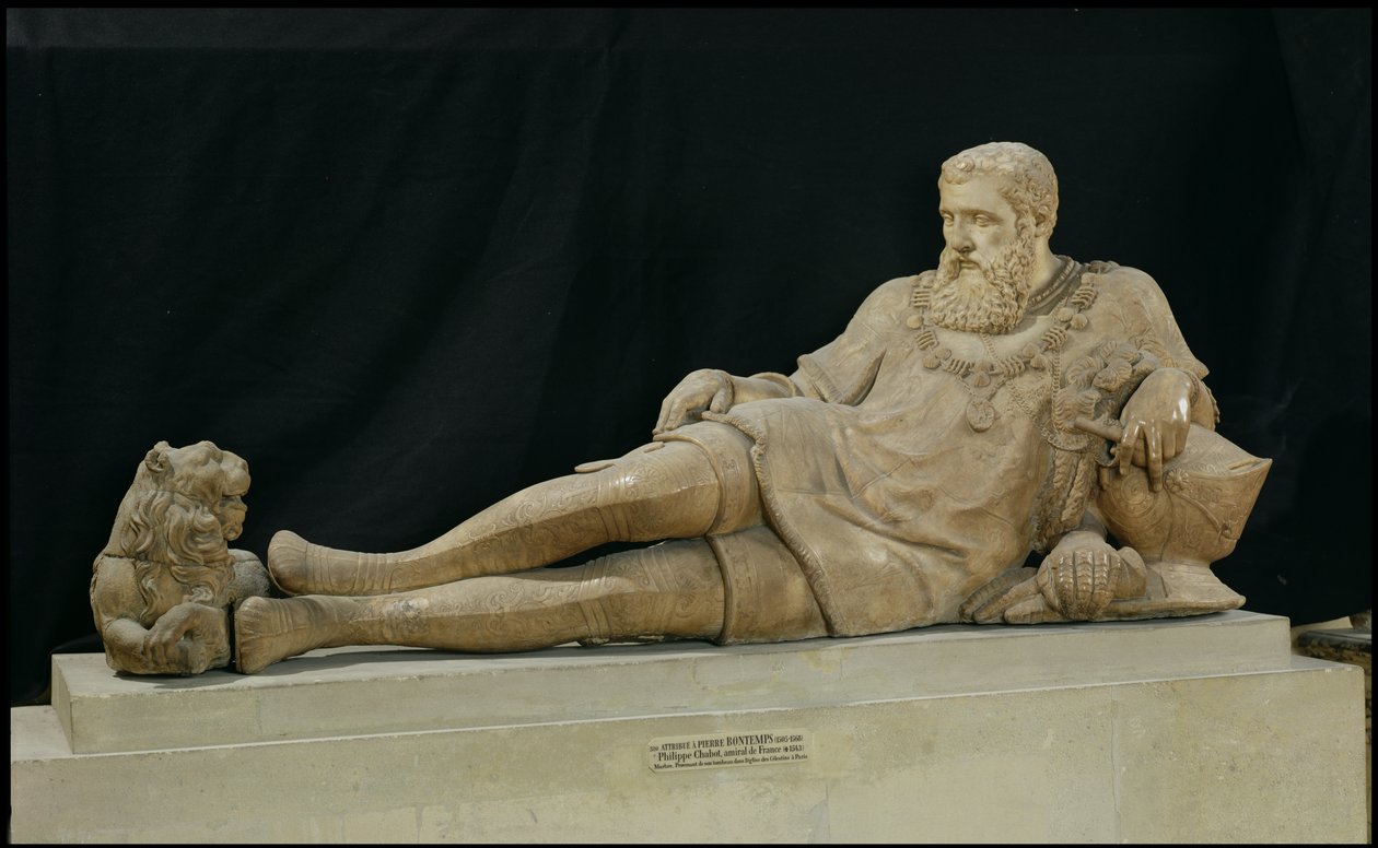 Skulptur av Philippe de Chabot (1480-1543) admiral av Frankrike, ca. 1570 (marmor) av Pierre Bontemps