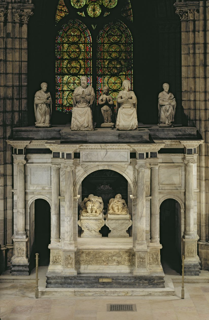 Graven til Francois I (1494-1547) og Claude av Frankrike (1499-1524) (marmor) av Pierre Bontemps