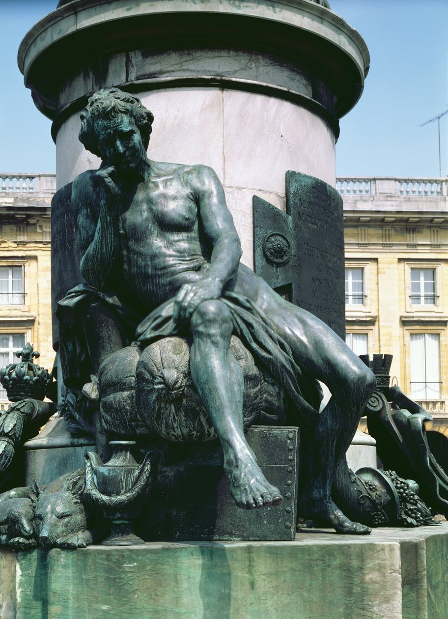 Borgeren, en figur fra monumentet til Louis XV (1710-74) 1755 (bronse) av Pierre Cartellier