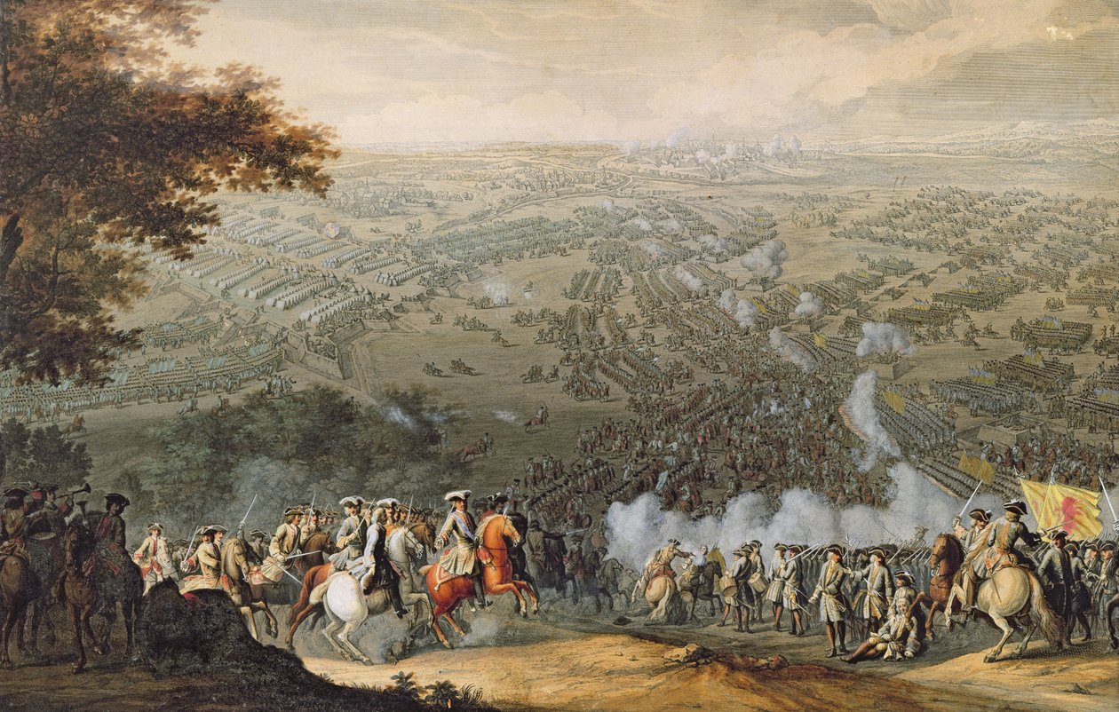 Slaget ved Poltava, gravert av en av familien Nicolas Larmessin, 1709 av Pierre Denis Martin