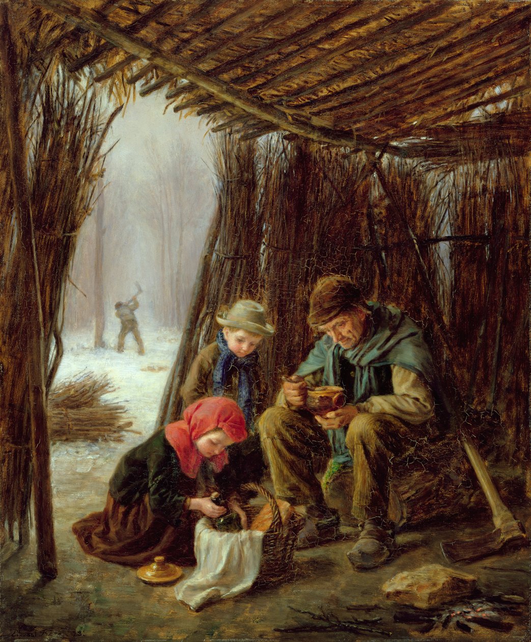 Vedhoggerens måltid, 1873 av Pierre Edouard Frere