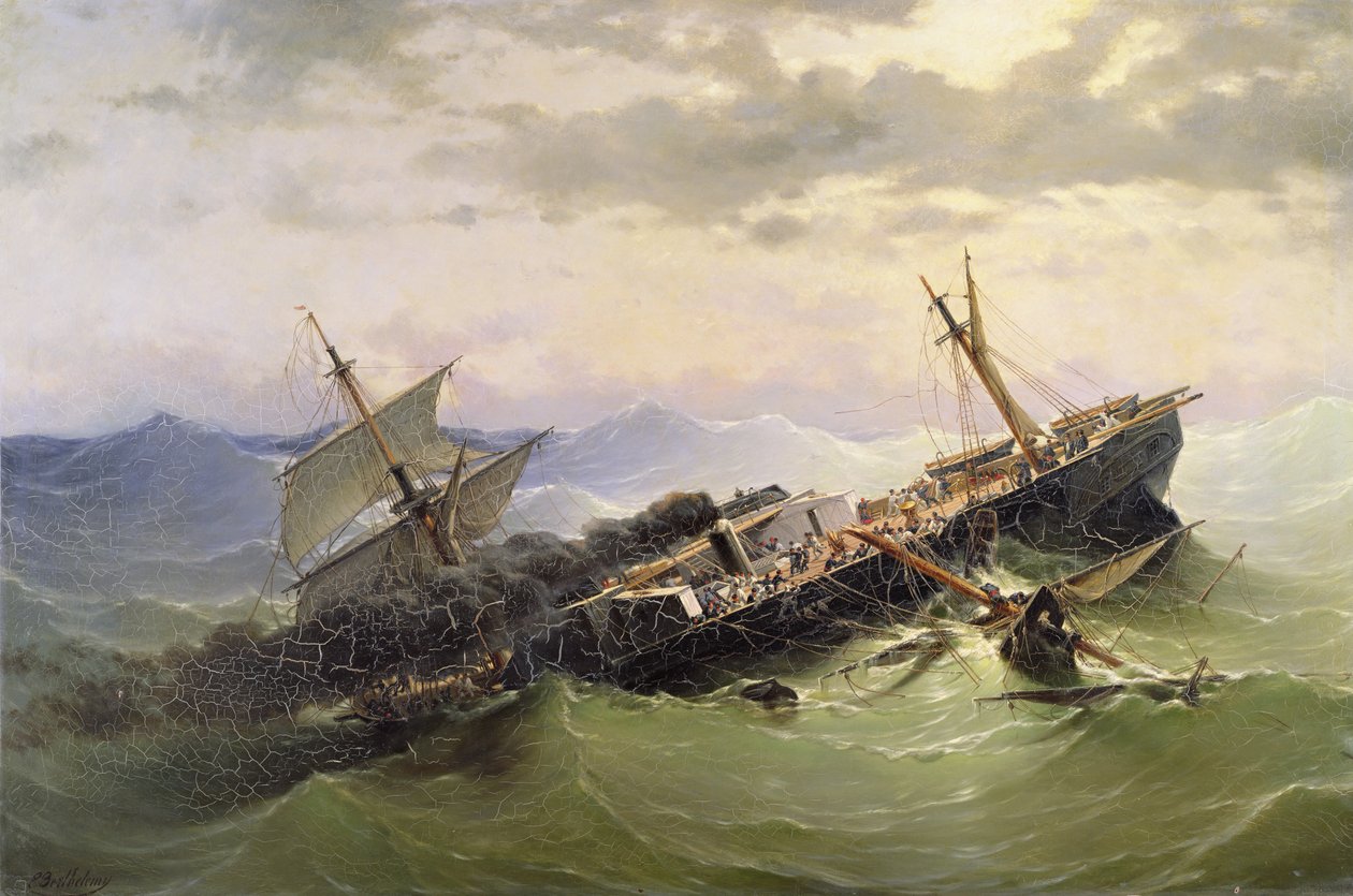 Sjølandskap av Pierre Emile Berthelemy