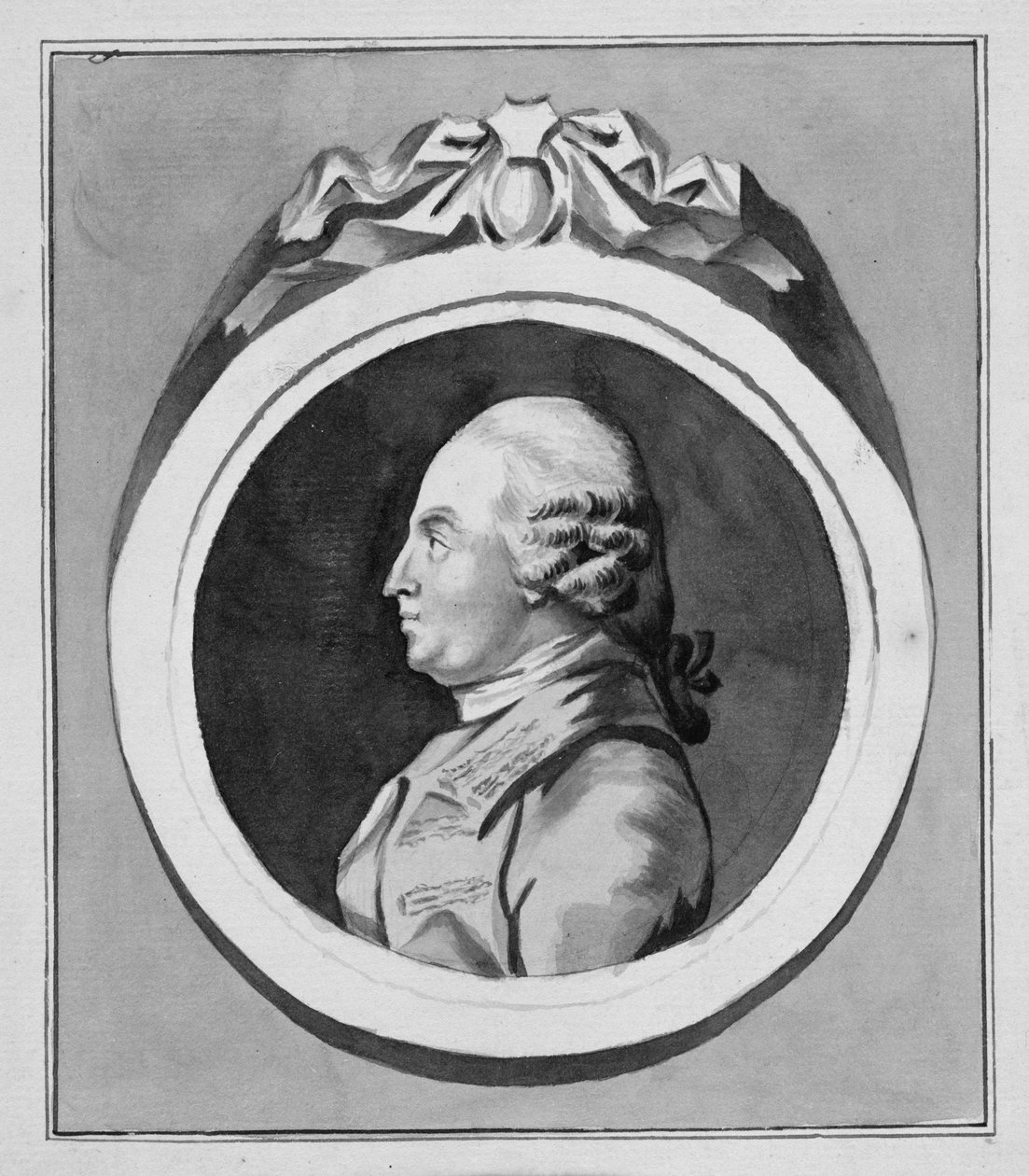 George Stubbs (1724-1806) (grå vask på papir) (se også 213890) av Pierre Etienne Falconet