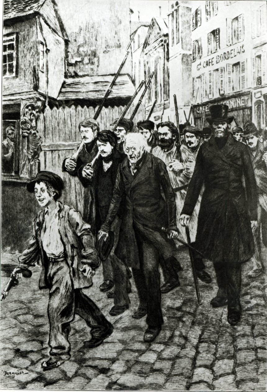Gavroche Leading a Demonstration, illustrasjon fra 