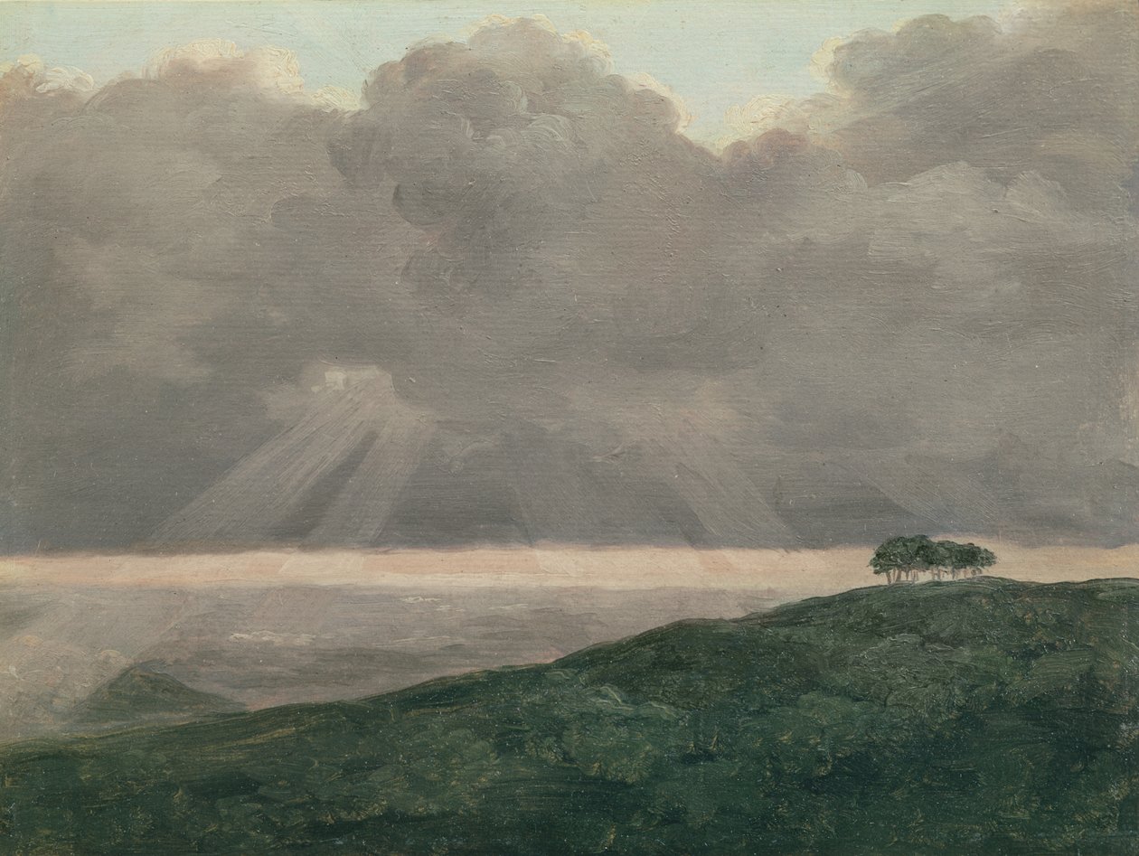 Stormen (olje på kort) av Pierre Henri de Valenciennes