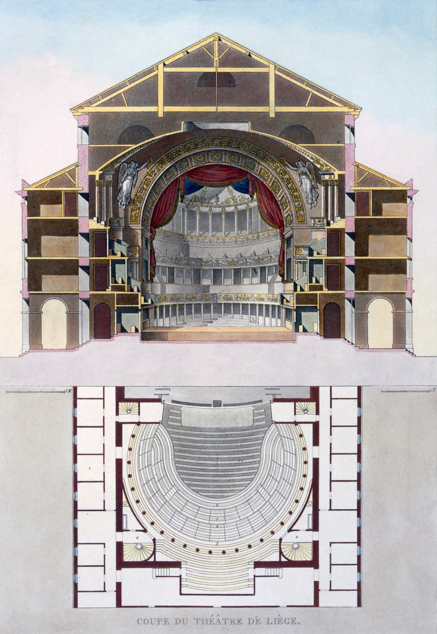 Tverrsnitt av Liege Theatre, Belgia, fra 