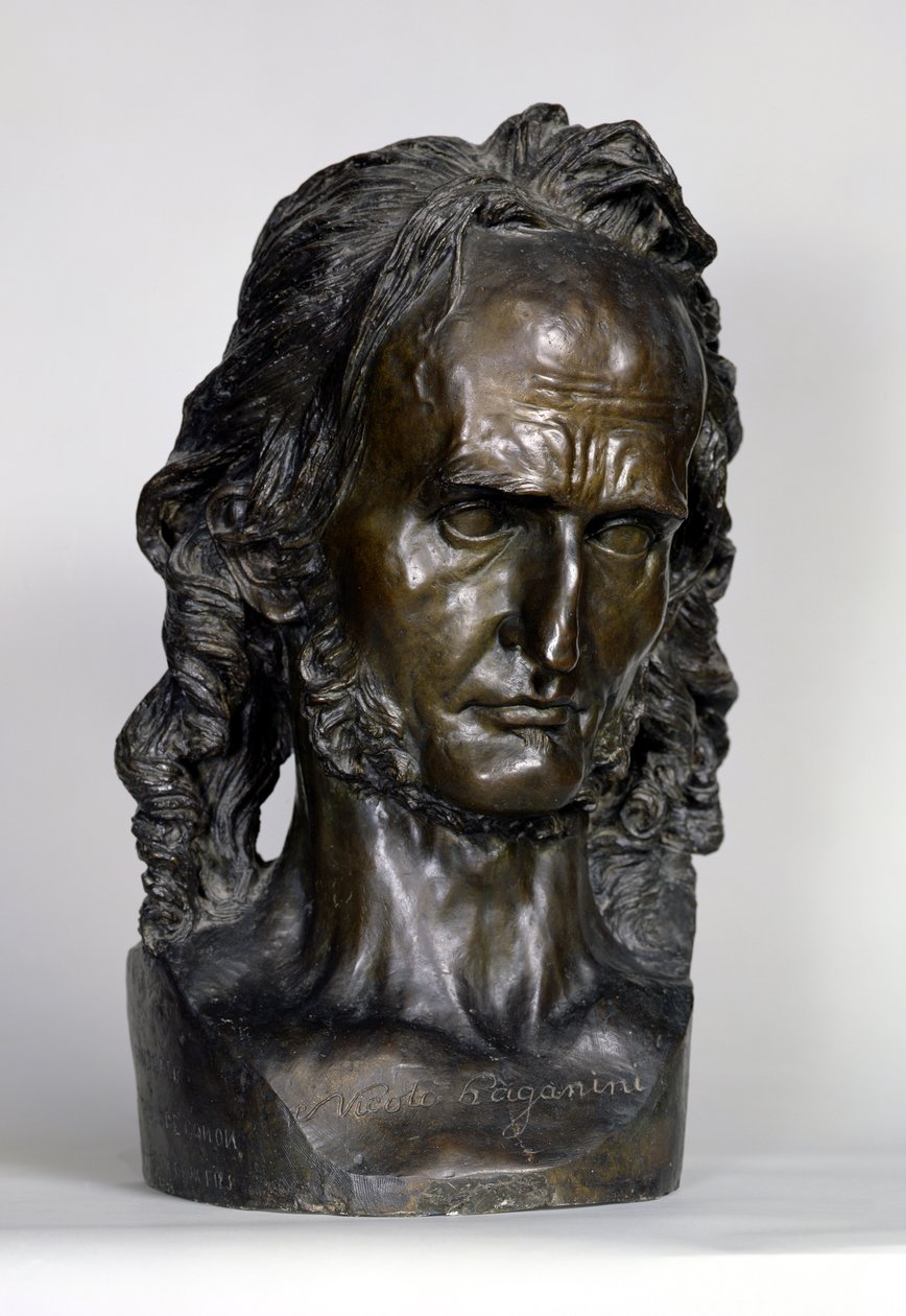 Byste av Nicolo Paganini (1784-1840) 1830 (bronse) av Pierre Jean David d