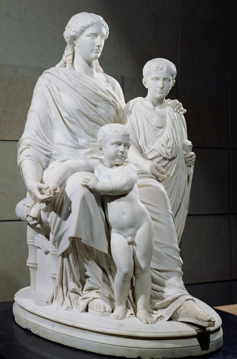 Cornelia, mor til de to Gracchi-brødrene, 1861 (marmor) av Pierre Jules Cavelier