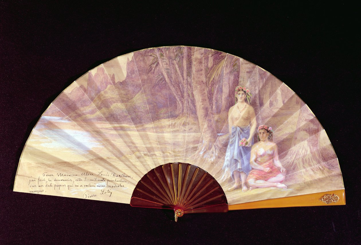 Vifte malt for Madame Alice Louis-Barthou, 1910 av Pierre Loti