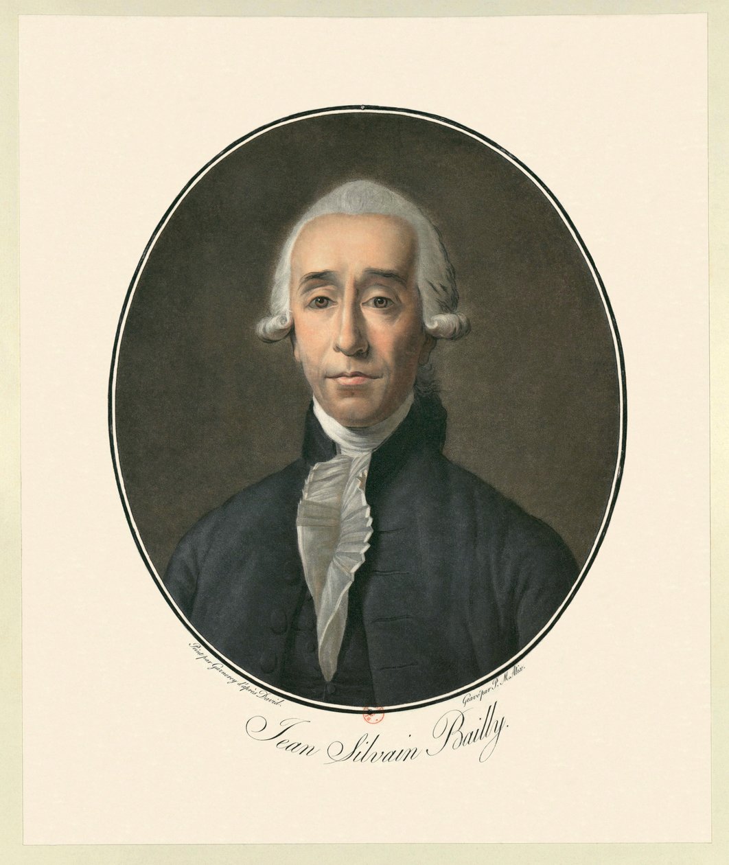Jean Sylvain Bailly (1736-1793) fransk astronom, matematiker, frimurer og politisk leder for den tidlige delen av den franske revolusjonen. av Pierre Michel Alix