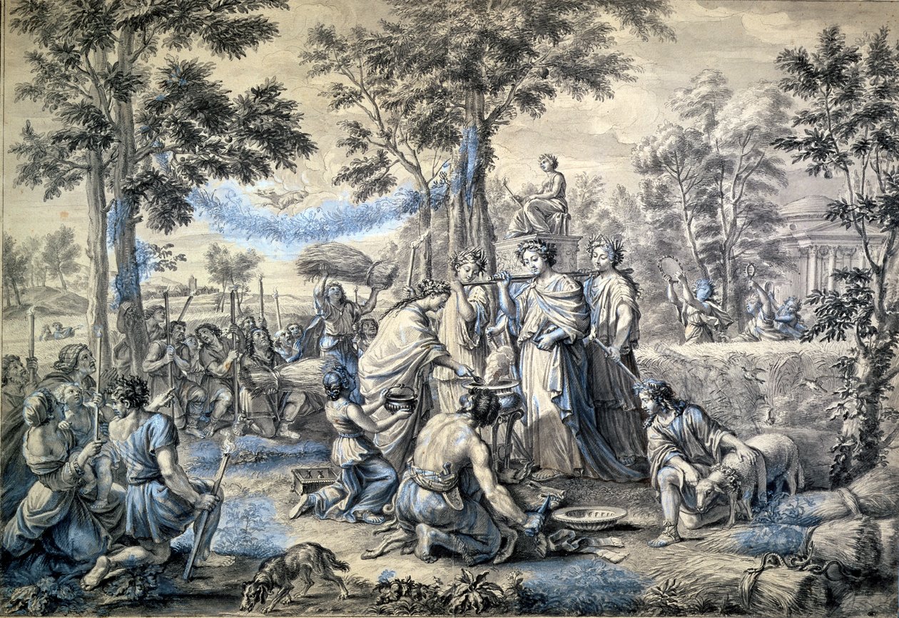 Sommer, studer for en av en serie gobeliner produsert på Gobelins billedvevfabrikk av Pierre Mignard