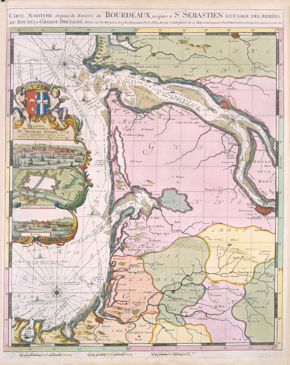 La Naptune Francois, eller Atlas of Marine Maps, 1693 av Pierre Mortier