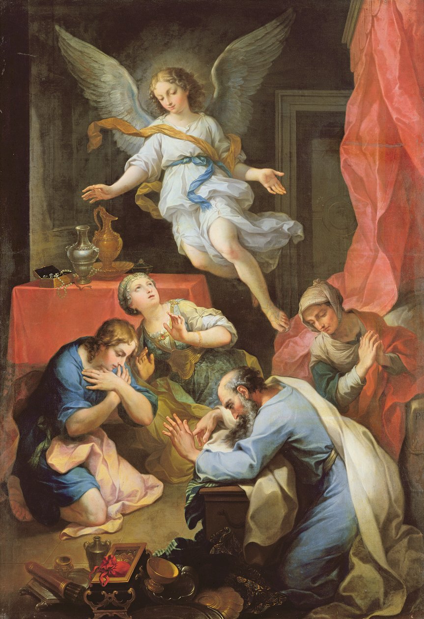 Erkeengel Raphael gjør seg kjent, 1733 av Pierre Parrocel