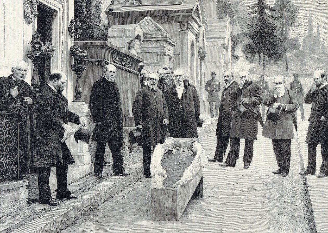 Oppgravning av Rossinis levninger på Père-Lachaise av Pierre Petit