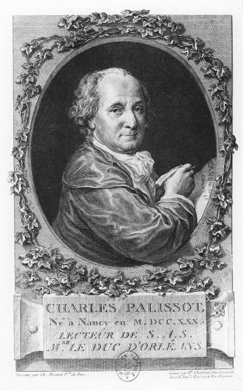 Portrett av Charles Palissot av Pierre Philippe Choffard