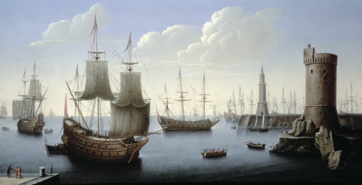 En havnescene i Middelhavet av Pierre Puget