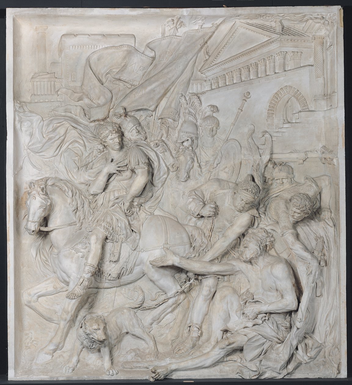 Alexander den store og Diogenes, fullført i 1693 (marmor) (se også 193557) av Pierre Puget