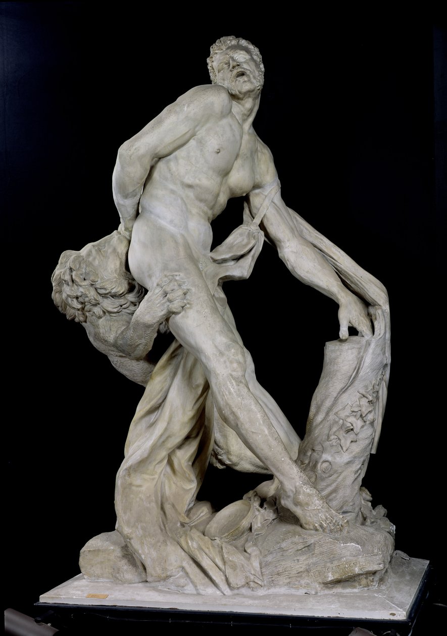 Milo av Croton angrepet av en løve (gips) (se også 91045) av Pierre Puget