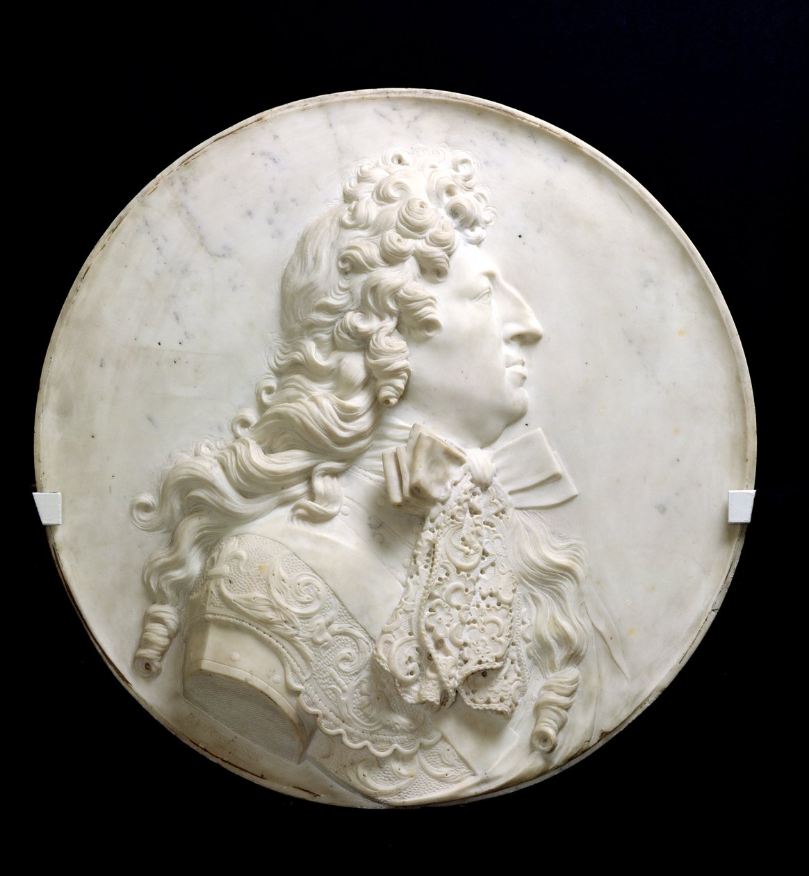 Portrettmedaljong av Ludvig XIV (1638-1715) ca. 1685 (marmor) av Pierre Puget