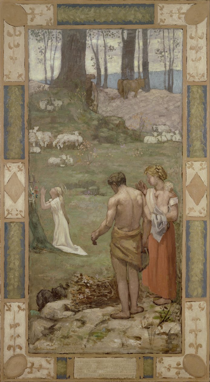 Saint Genevieve som barn i bønn av Pierre Puvis de Chavannes