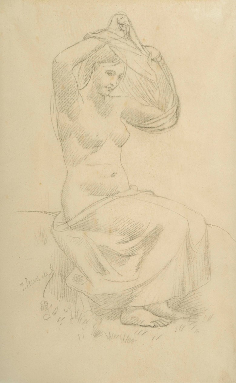 Sittende figur av Pierre Puvis de Chavannes
