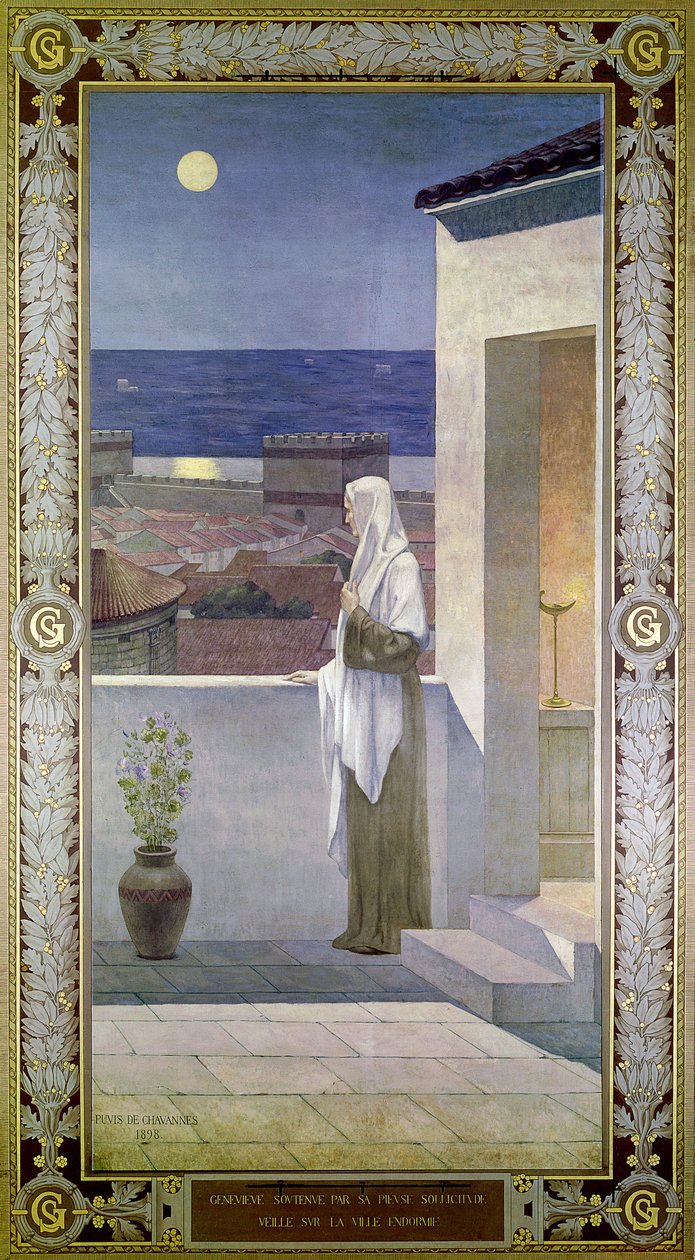 St. Genevieve våker over den sovende byen Paris, 1898 av Pierre Puvis de Chavannes
