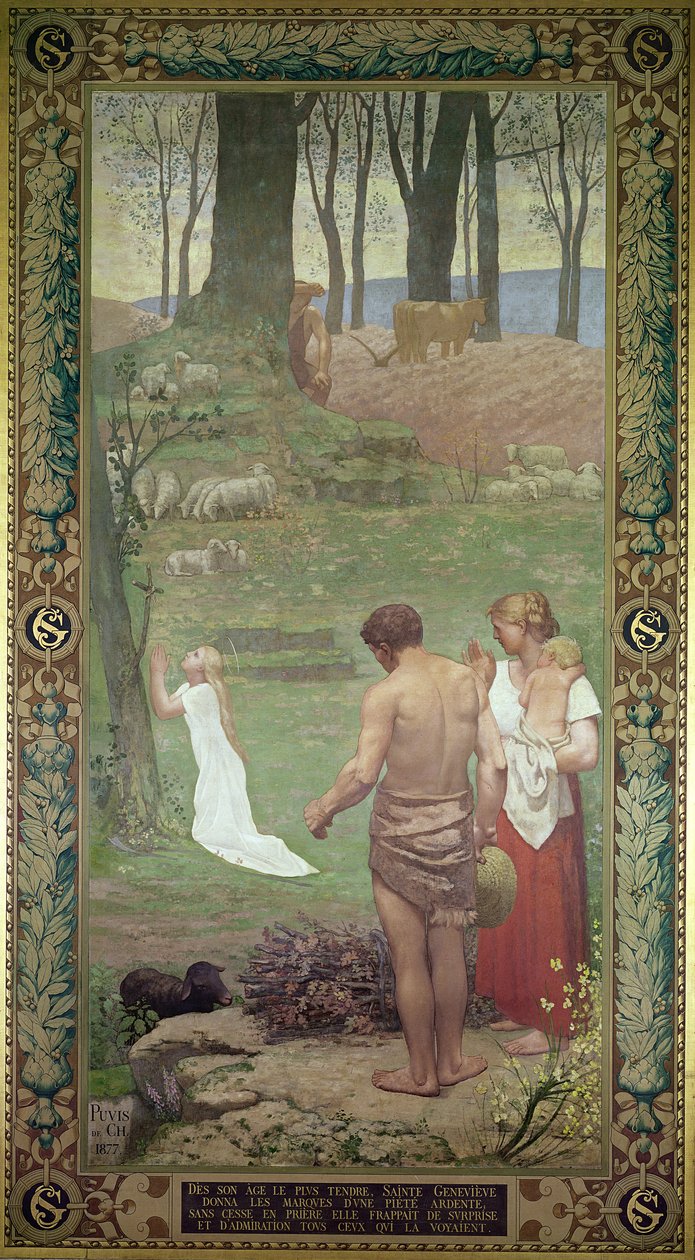 Barndommen til St. Genevieve av Pierre Puvis de Chavannes