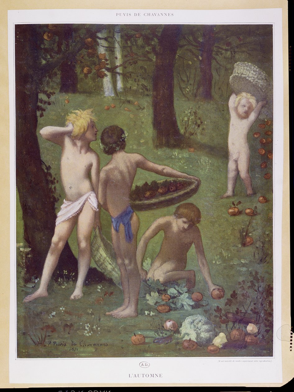 Detalj fra 'Høst', 1871 av Pierre Puvis de Chavannes