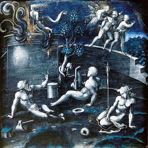 Allegory of Sin, ca. 1570-84 (malt emalje) av Pierre Reymond