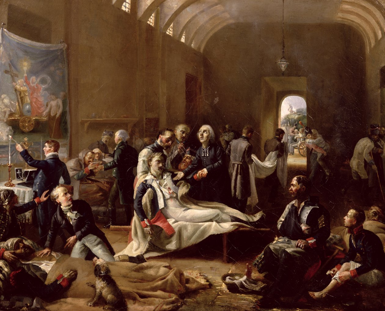 En ambulanse under den franske kampanjen, 1814 av Pierre Roch Vigneron