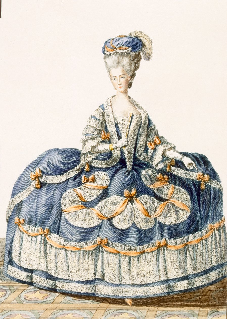 Flott ballkjole fra Royal Court, gravert av Le Roy, plate fra 
