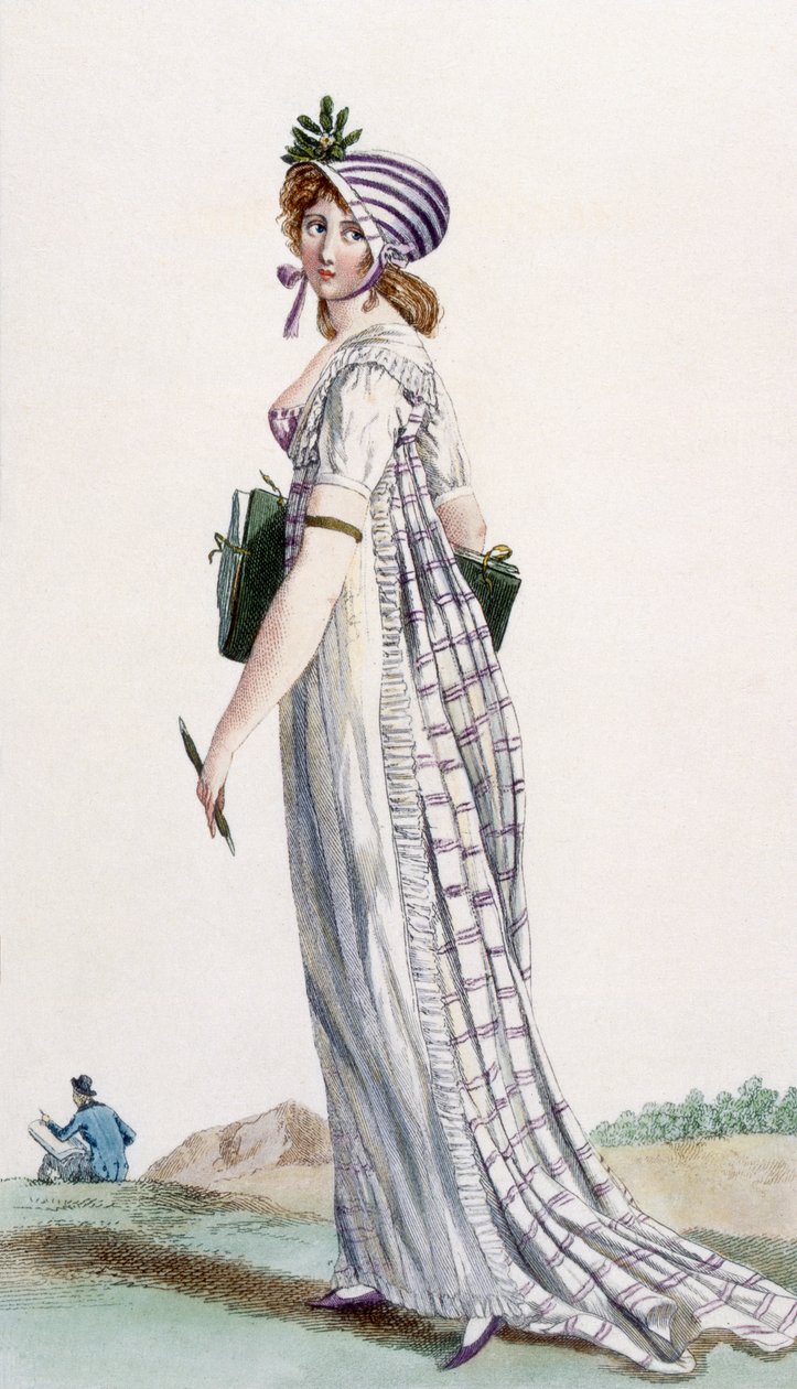Ladies Walking Dress, illustrasjon fra 'Journal des Dames et des Modes', 1800 av Pierre de La Mesangere