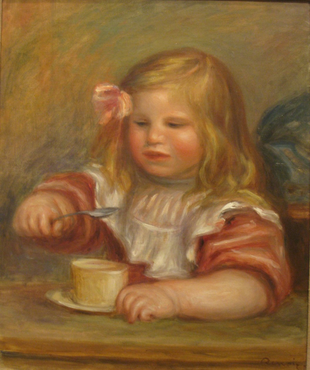 Coco spiser sin suppe av Pierre Auguste Renoir