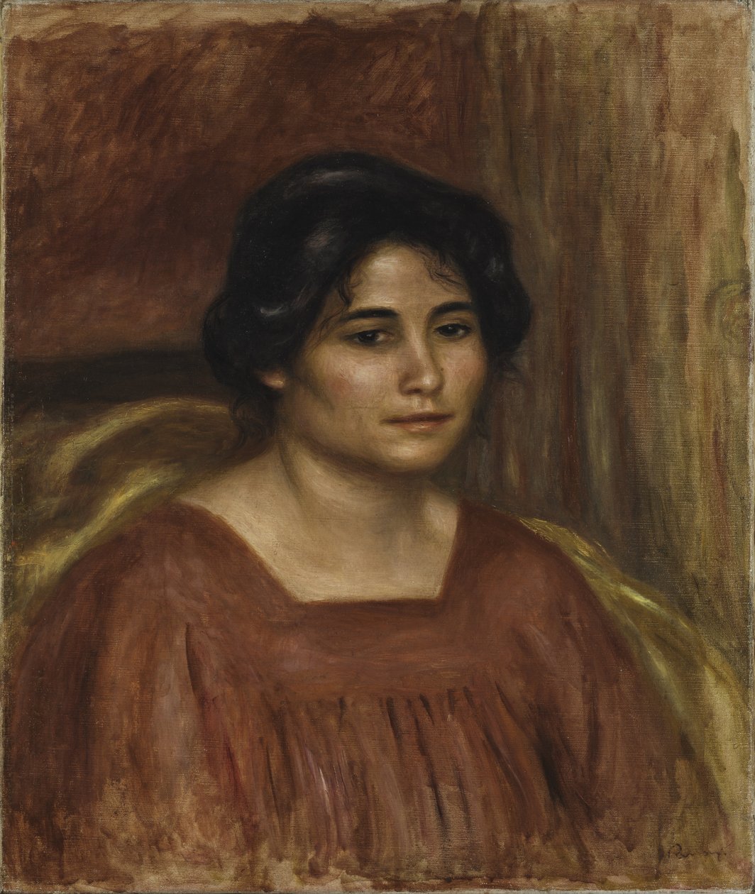 Gabrielle i en rød kjole, 1908 av Pierre Auguste Renoir