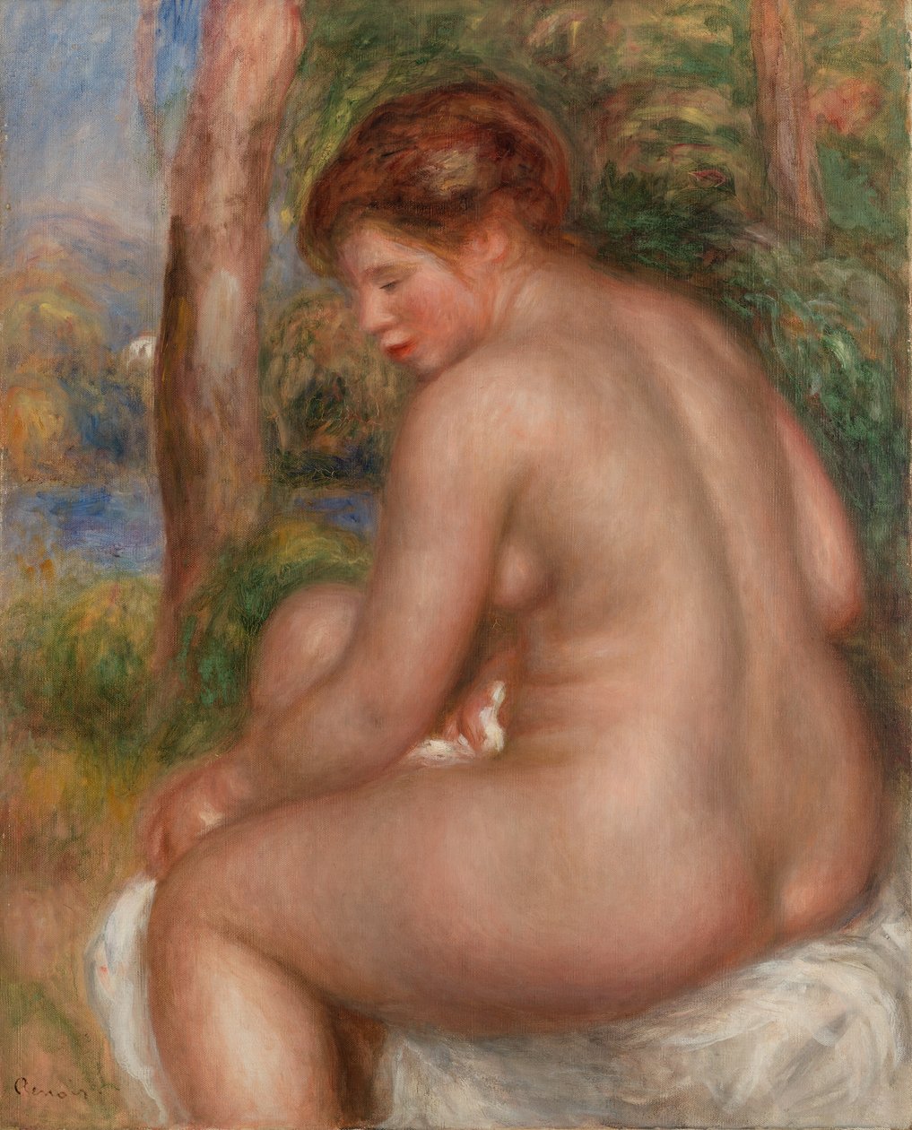 Bader i trekvartsutsikt av Pierre-Auguste Renoir